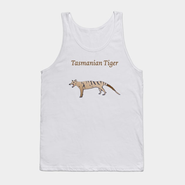 Tiger of Tasmania Thylacine Australian wildlife Tassie Trip Tank Top by Artstastic